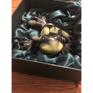 Golden Pond Collection Black and Green Ceramic Baby Frog Figurine 5 Inches